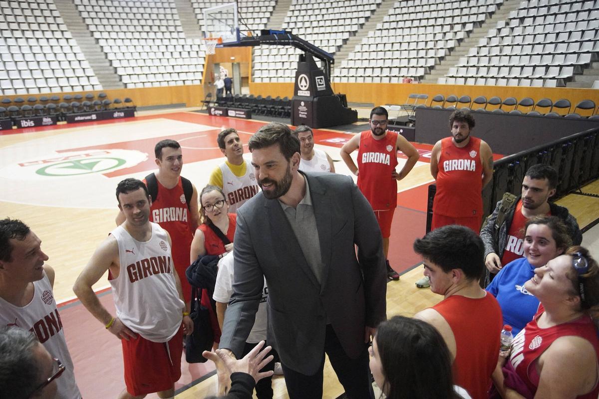 Les imatges de l'entrenament de l'equip del Bàsquet Girona que prepara la Copa Campeones