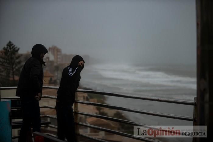 Temporal de lluvia y viento en La Manga y Cabo de