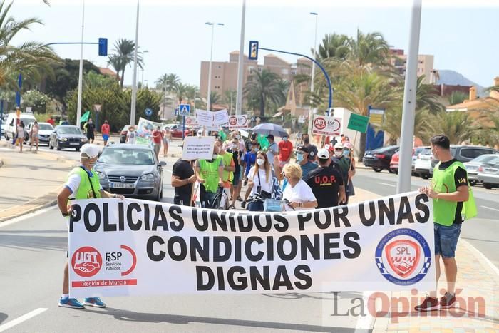 Protesta de policías en La Manga