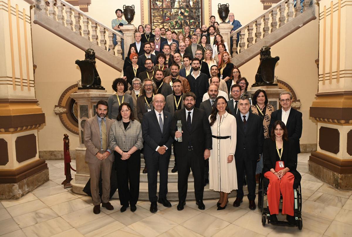 La delegación murciana en el Ayuntamiento de Málaga.
