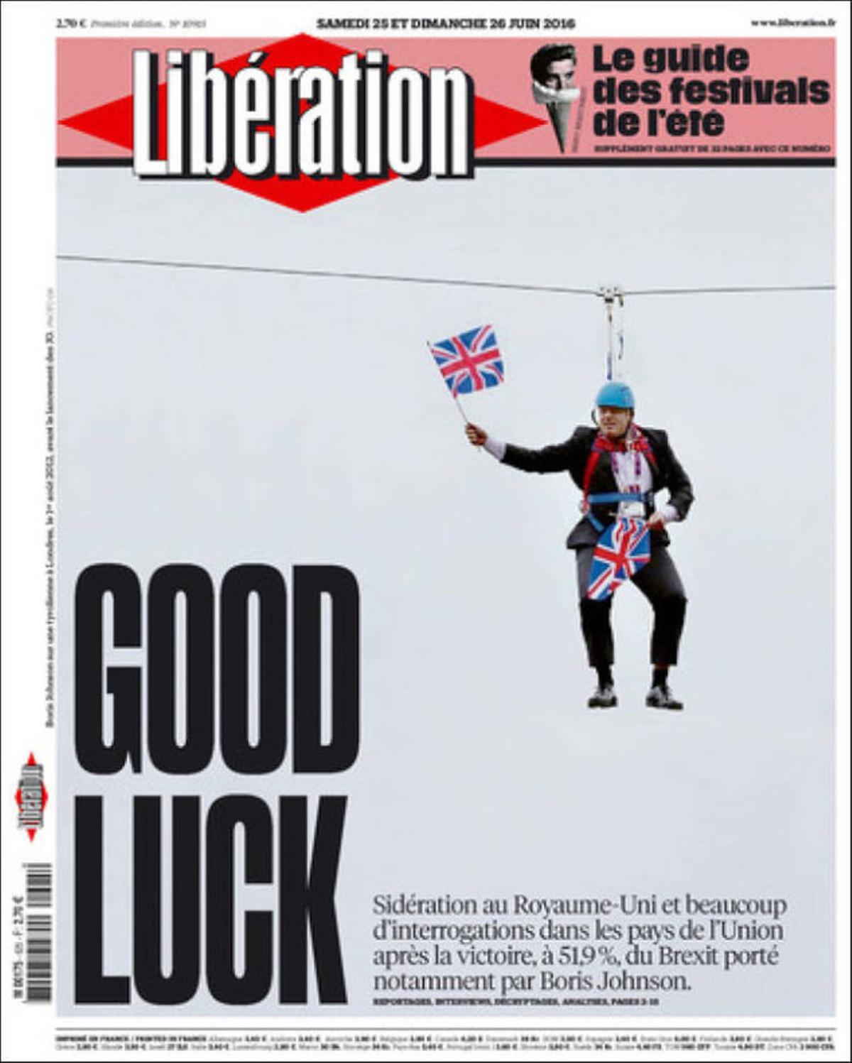 La portada del francés ’Liberation’.