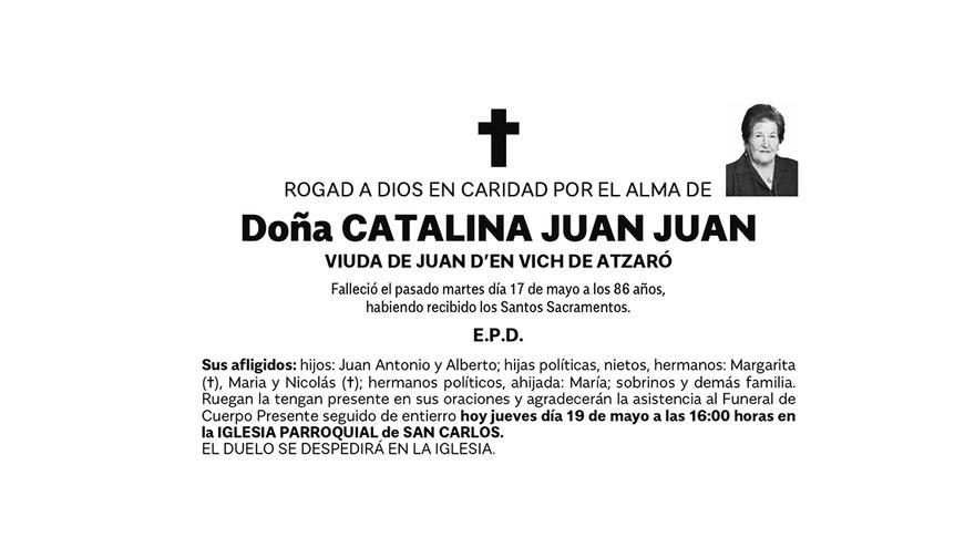 Esquela Catalina Juan Juan