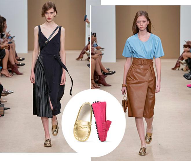 Mocasines dorados de Tod's para madres e hijas