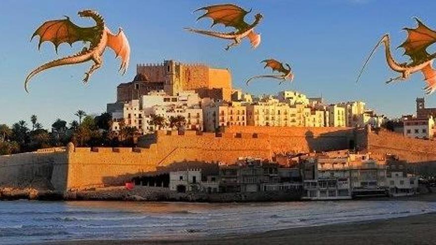 Imagen promocional con los dragones de Daenerys Targaryen volando sobre el municipio.