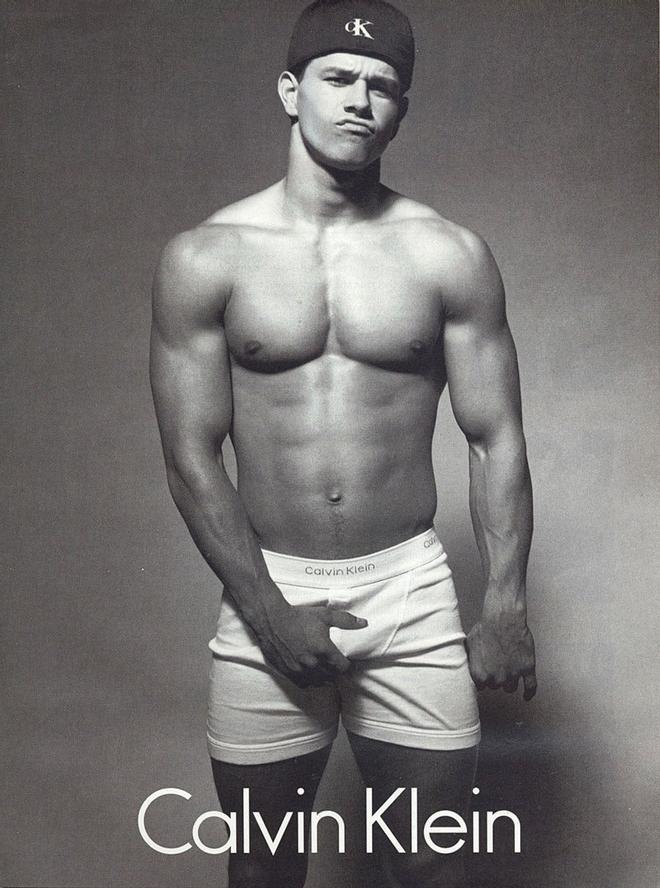 Mark Wahlberg cuando era modelo de Calvin Klein