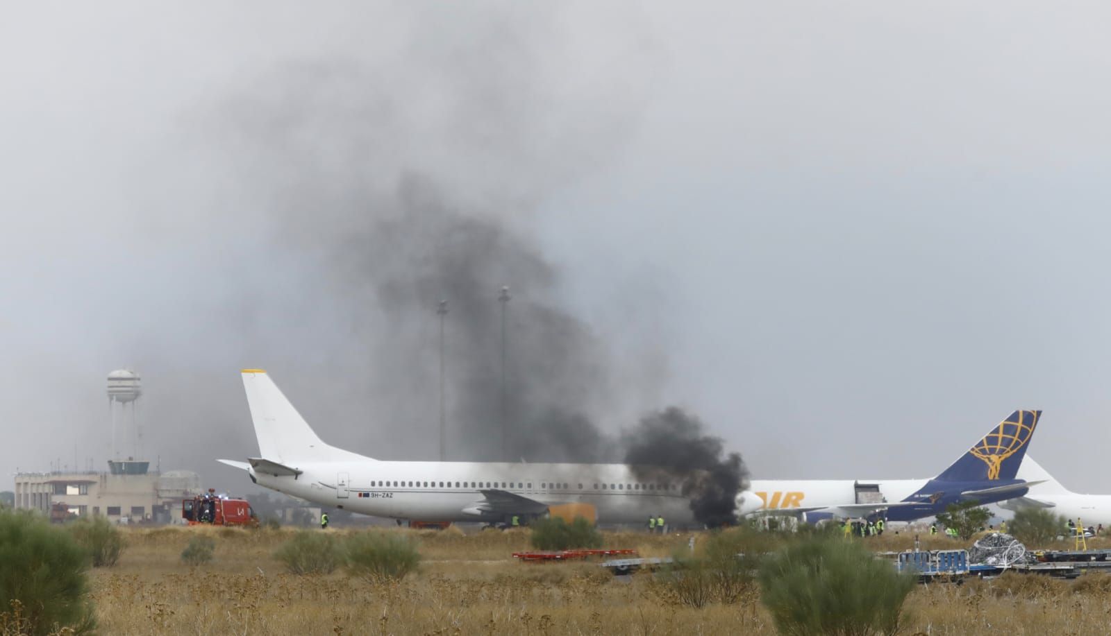 Así ha sido el simulacro de un accidente aéreo en el Aeropuerto de Zaragoza
