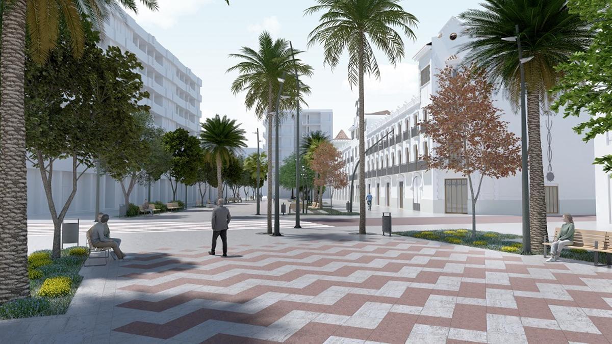 Recreación de la nueva Plaça Concepció de Ontinyent.