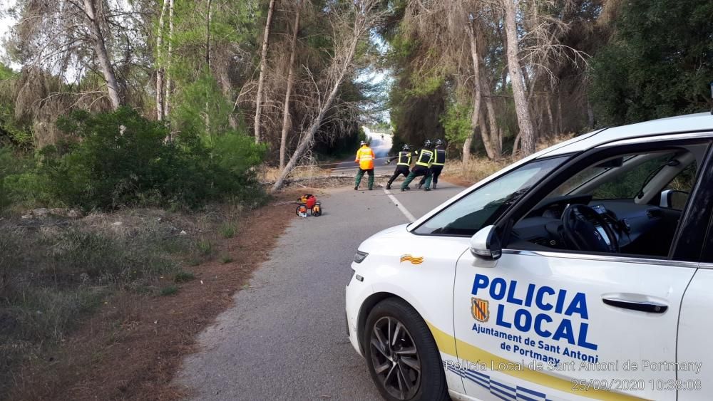 Barcos varados y algunas incidencias más por el temporal en Sant Antoni