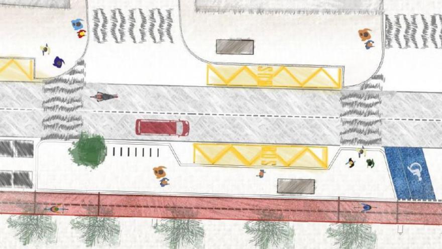 Recreaciones de los nuevos accesos a la playa desde el paseo marítimo, así como de la avenida Mediterráneo. | IMAP CONSULTING