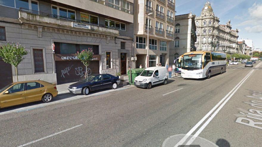 Vista de la zona donde comenzó la temeraria huida en el centro de Vigo. // Google Street View