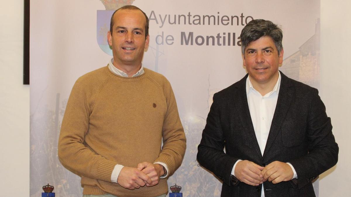 El concejal Valeriano Rosales y el alcalde de Montilla, Rafael Llamas.