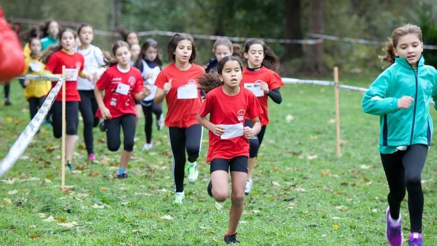 Participantes en el cross escolar de los Nabos.