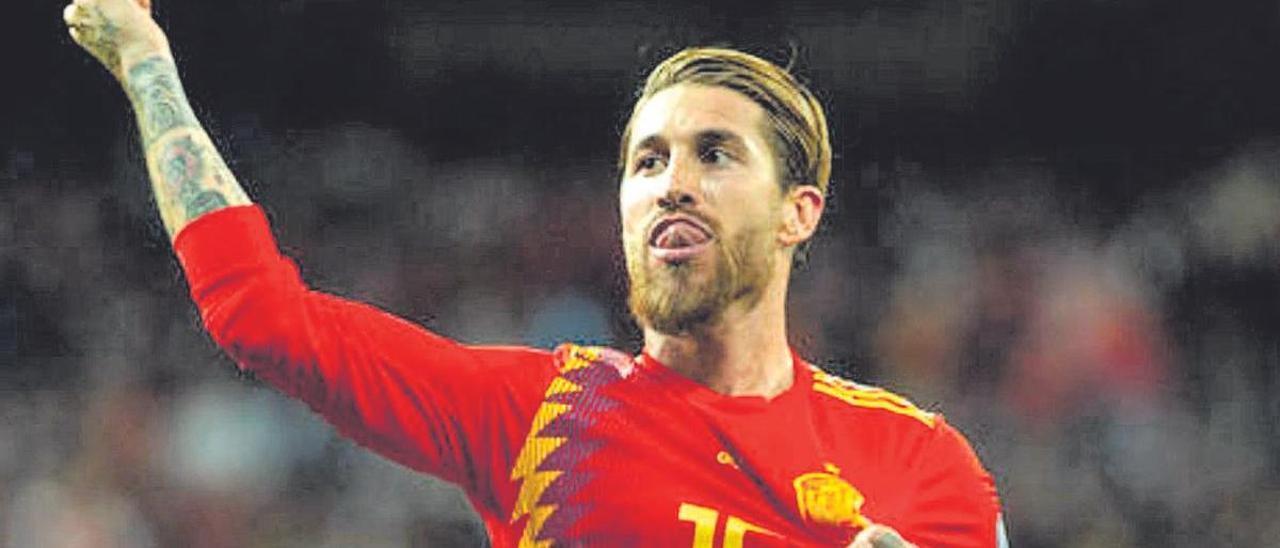 Sergio Ramos, en una foto de un partido de la selección.