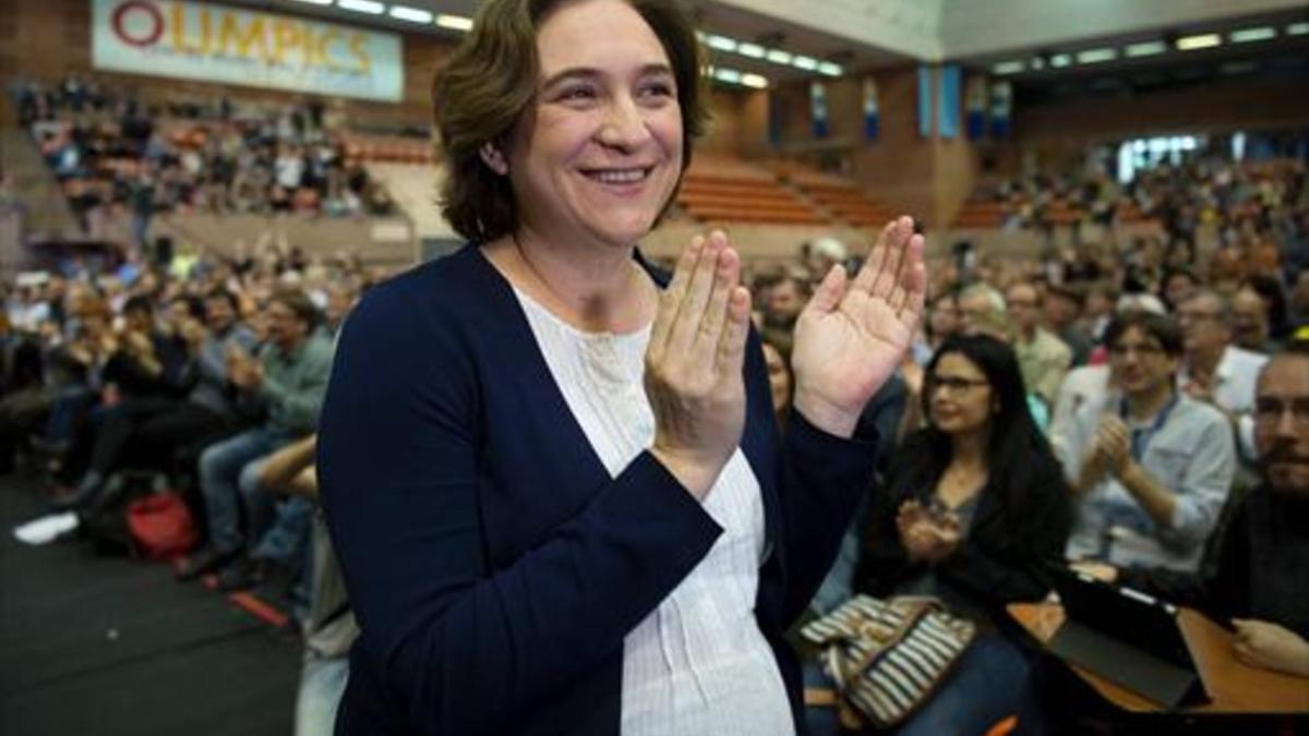Ada Colau, el 8 de abril, en la asamblea fundacional de Un País en Comú.