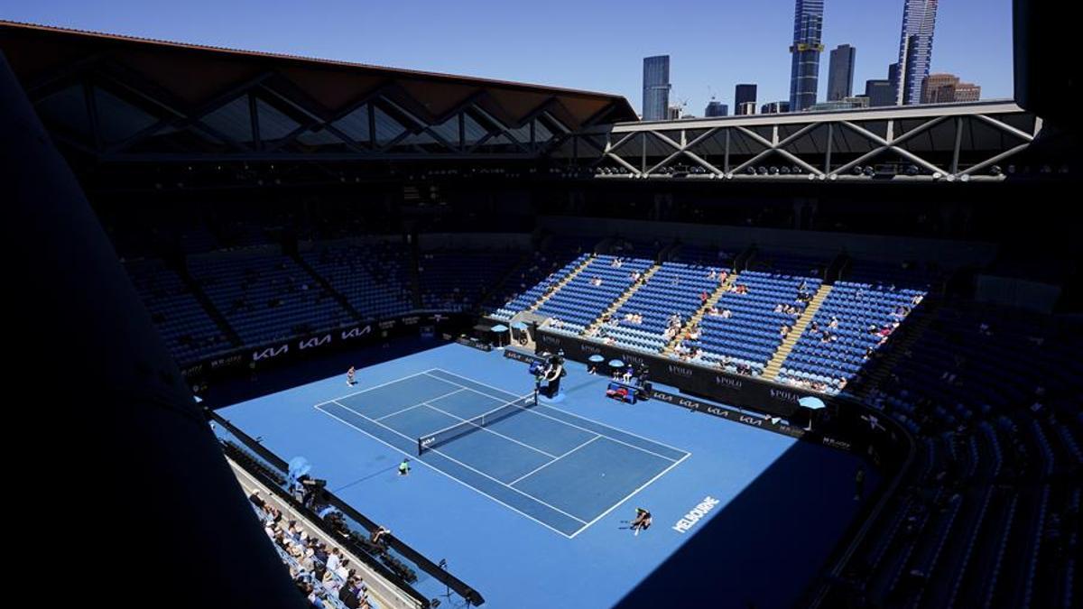 Melbourne Park, durante el encuentro entre Muguruza y Samsonova