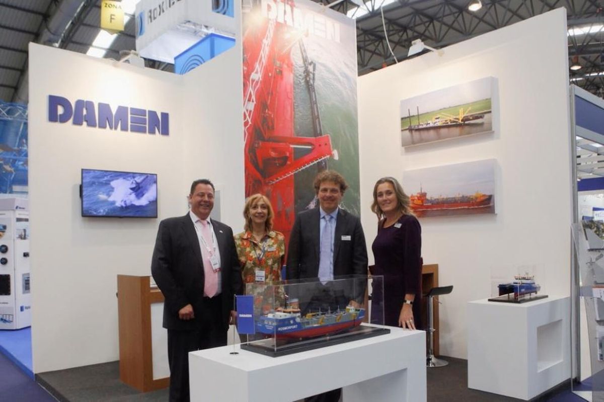 Imagen del "stand" de Damen Shipyards en Navalia. // R. Grobas