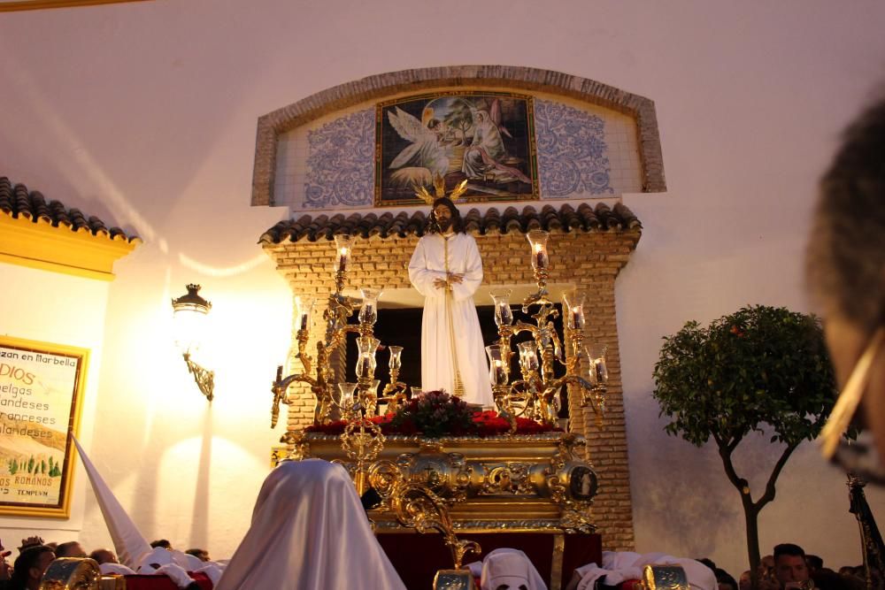 Salida de la cofradía de Santa Marta, el Martes Santo en Marbella.