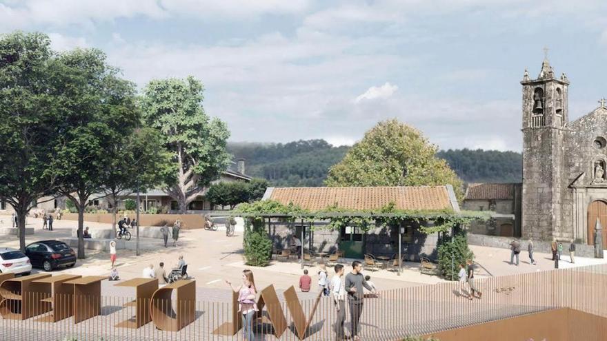 Infografía del proyecto de creación de una gran plaza en el entorno de la iglesia de Tebra. |  D.P.