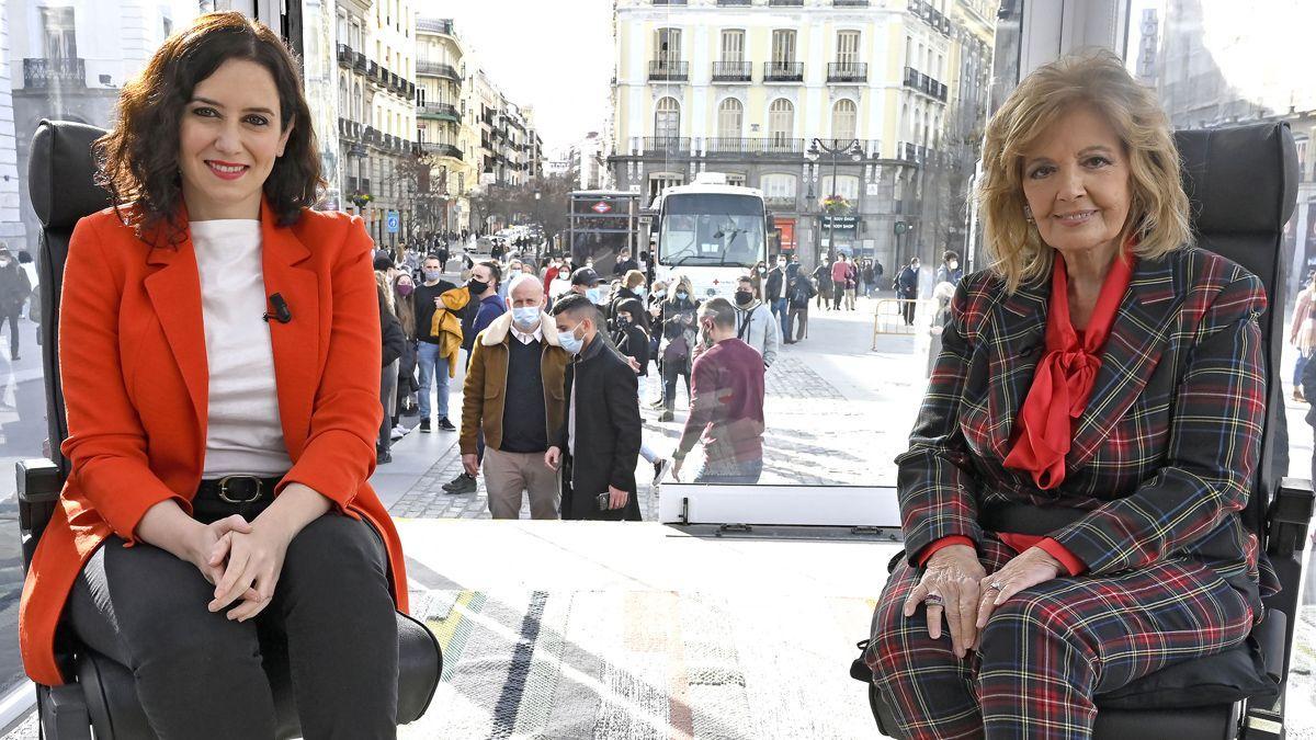 Isabel Díaz Ayuso y María Teresa Campos en &#039;La Campos móvil&#039;