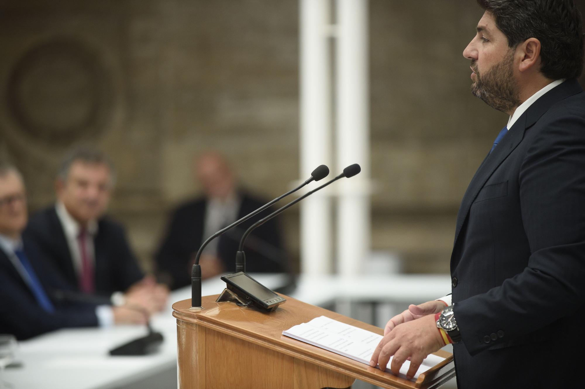 Primera sesión del segundo debate de investidura de López Miras en la Asamblea