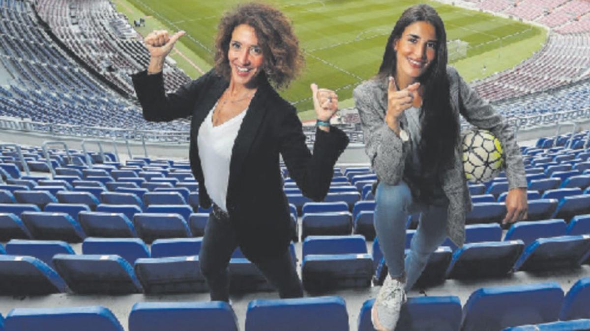 Elsa Anka y Lidia Torrent, madre e hija en el Camp Nou