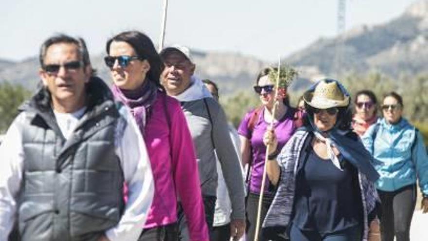 Centenares de personas arroparon ayer a San Pancracio durante la romería que tuvo lugar en Sax.