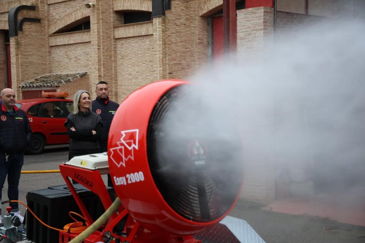 Ventilador de gran caudal de presión en el parque de bomberos de Toledo