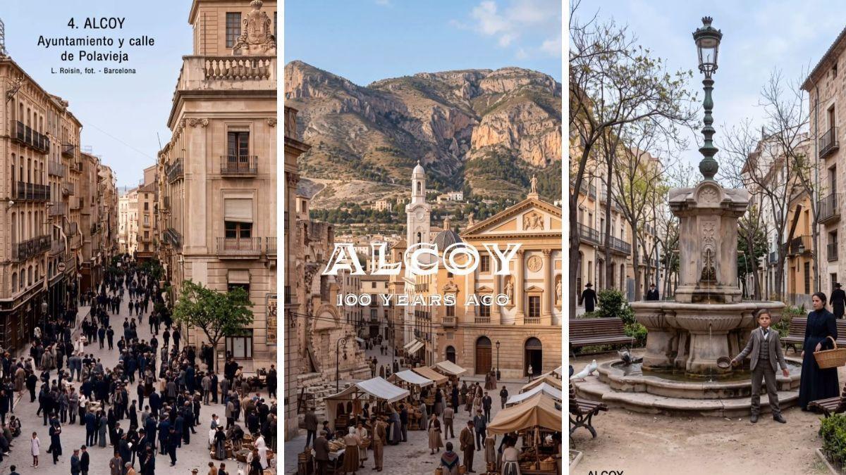 De una fotografía antigua a una calle llena de vida: la IA rescata el Alcoy que quedó atrás