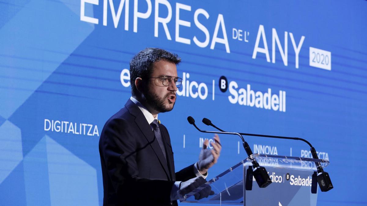 BARCELONA 22/07/2021 Economía. Premios Empresa del Año 2020 de El Periódico Intervenció del Molt Hble. President de la Generalitat de Catalunya, Sr. Pere Aragonès FOTO de FERRAN NADEU