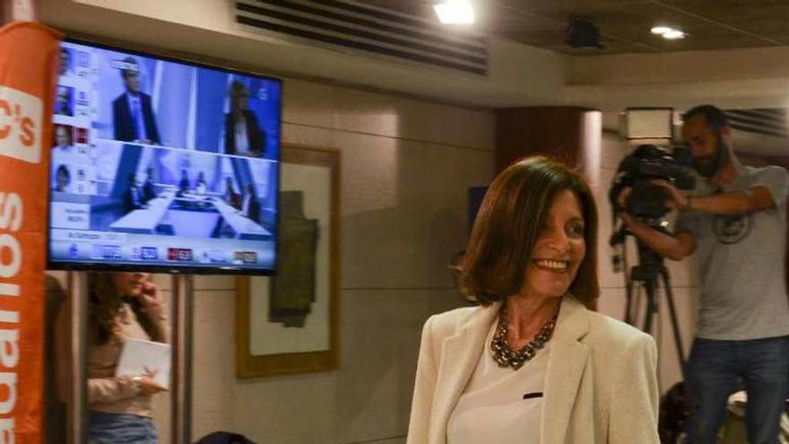 Cristina Losada, en la noche electoral. // Queiruga / Roller Agencia