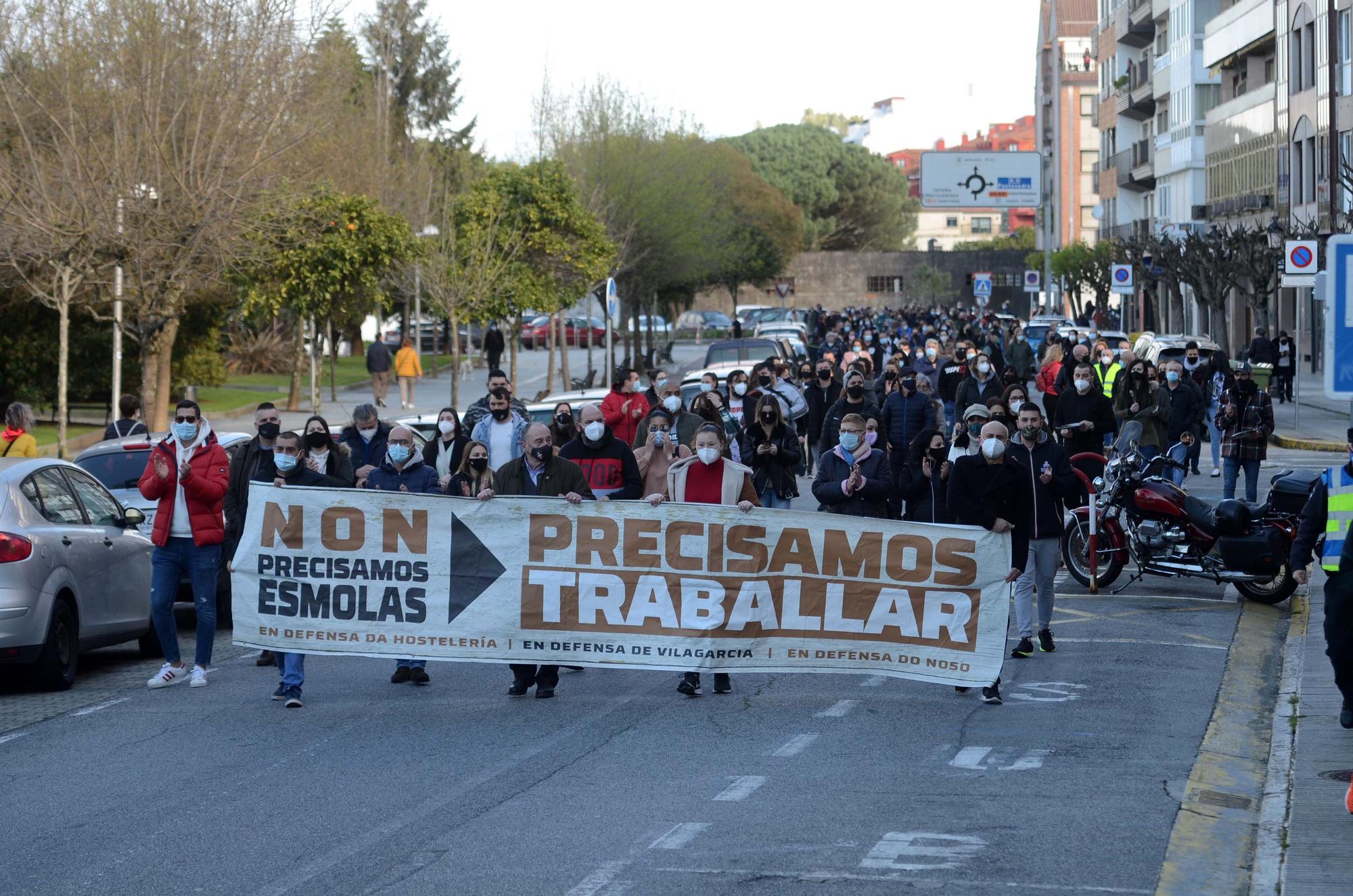 Manifestación masiva de la hostelería en Vilagarcía