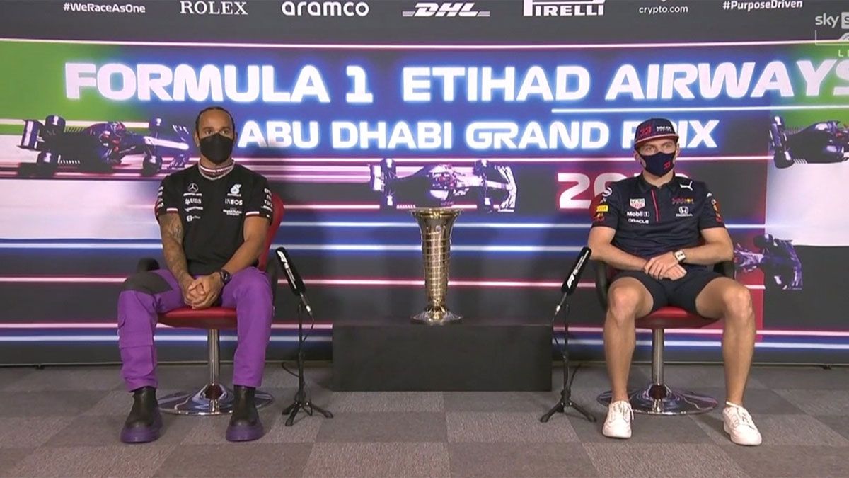 Hamilton y Verstappen han compartido rueda de prensa en la previa del GP de Abu Dhabi