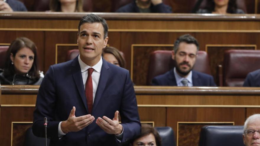 Pedro Sánchez, este miércoles en el Congreso.