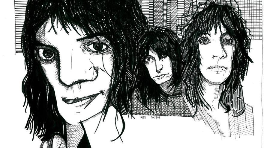 Retrato de Patti Smith, del artista murciano Javier García Herrero