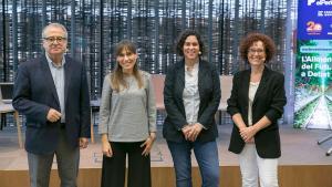 Participantes en la jornada sobre la alimentación del futuro: Jordi Valls, Ujué Fresán, Míriam Torres y Anna Pallí.