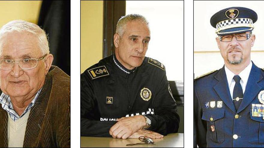 El regidor, Francisco Cárdenas; el cap del cos, Josep Miñarro i l&#039;inspector, Albert Brunet · Aniol Resclosa - DdG