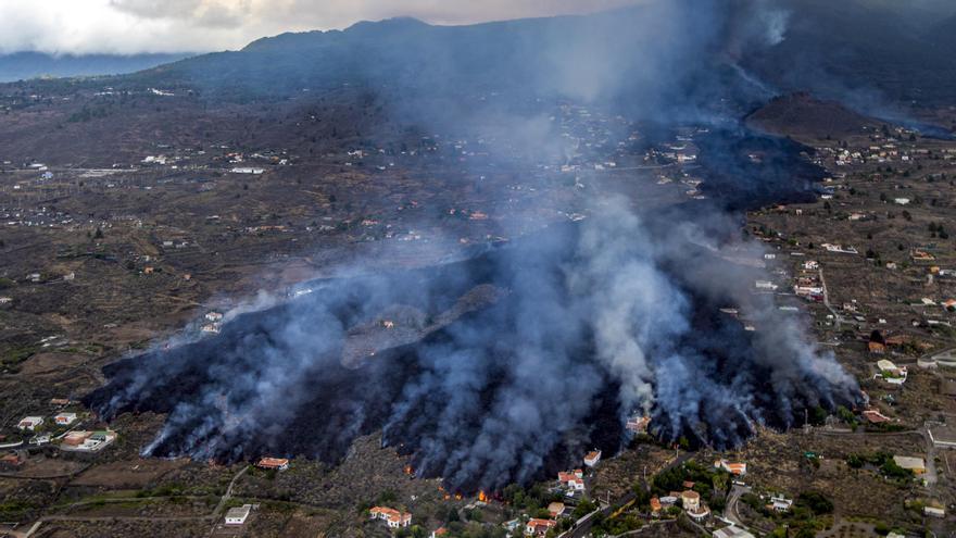 Vista de la colada desde un helicóptero