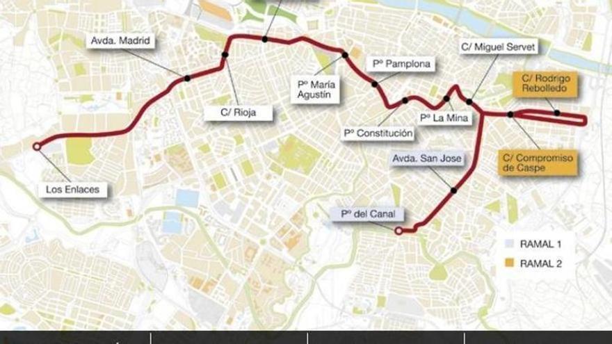 Lo que pudo ser y no ha sido (de momento): estos eran los trazados que se plantearon para la línea 2 del tranvía en Zaragoza