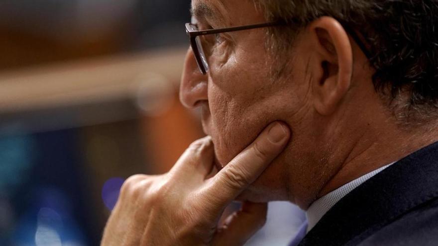 Alberto Núñez Feijóo, este martes, en el Congreso de los Diputados.