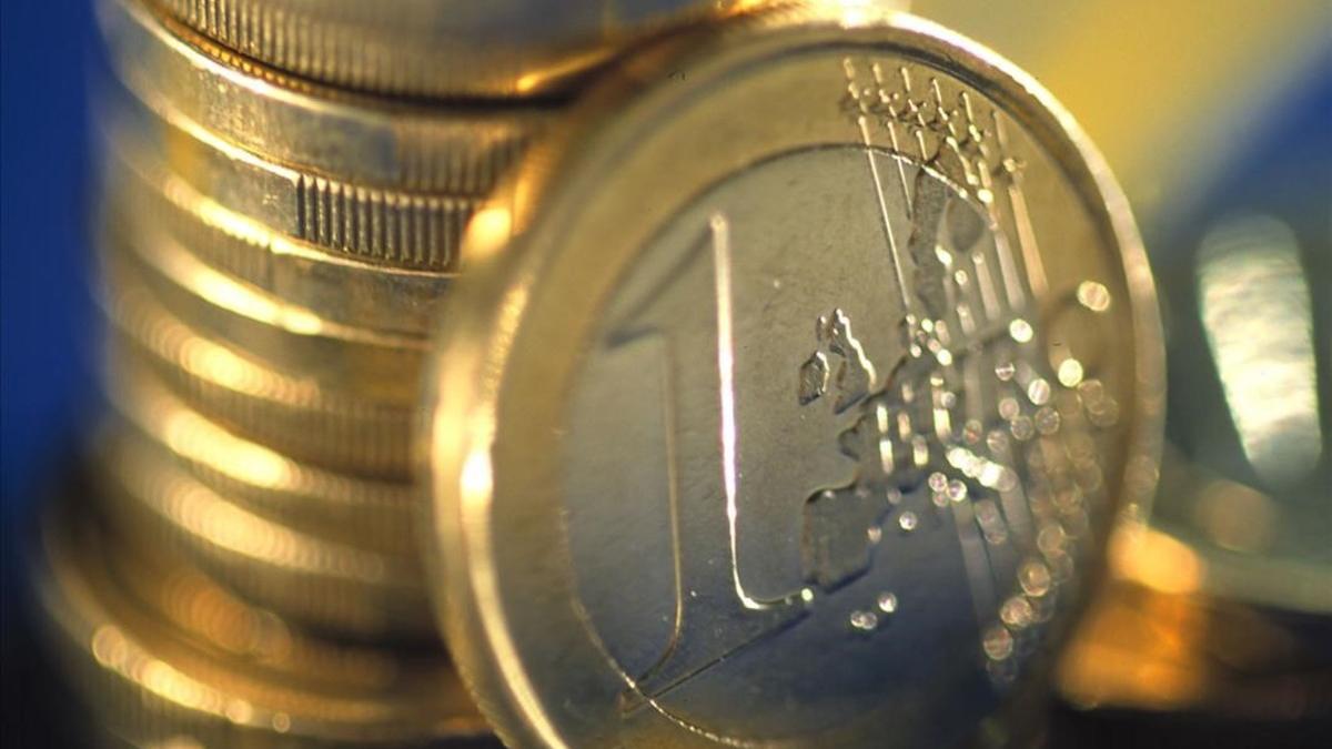 Primer plano de moneda de euro