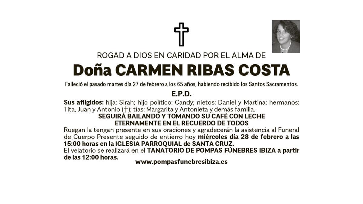 Esquela Carmen Ribas Costa