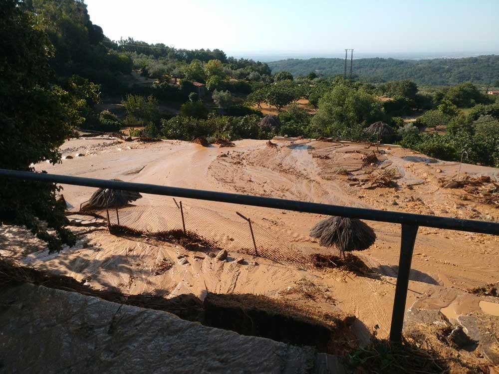 La inundación de Valverde de la Vera en imágenes