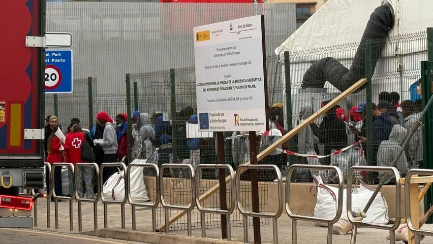 Se estrena el módulo de acogida en el puerto de Palma con la llegada masiva de migrantes