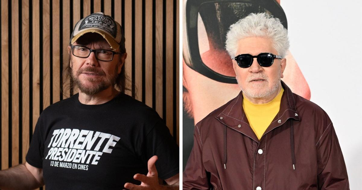 Los directores Santiago Segura y Pedro Almodóvar.