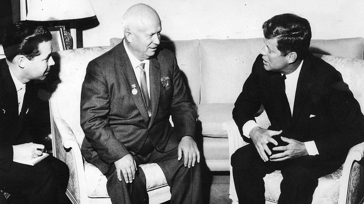 Nikita Khrushchev y John Fitzgerald Kennedy, en Viena en 1961.