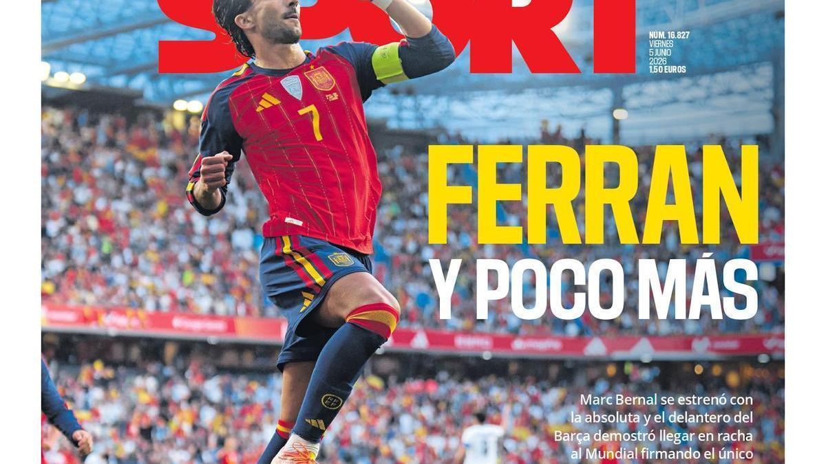 Esta es la portada de SPORT de hoy viernes, 5 de junio de 2026