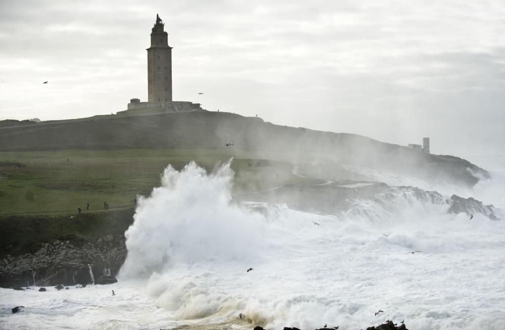 Temporal de viento en A Coruña