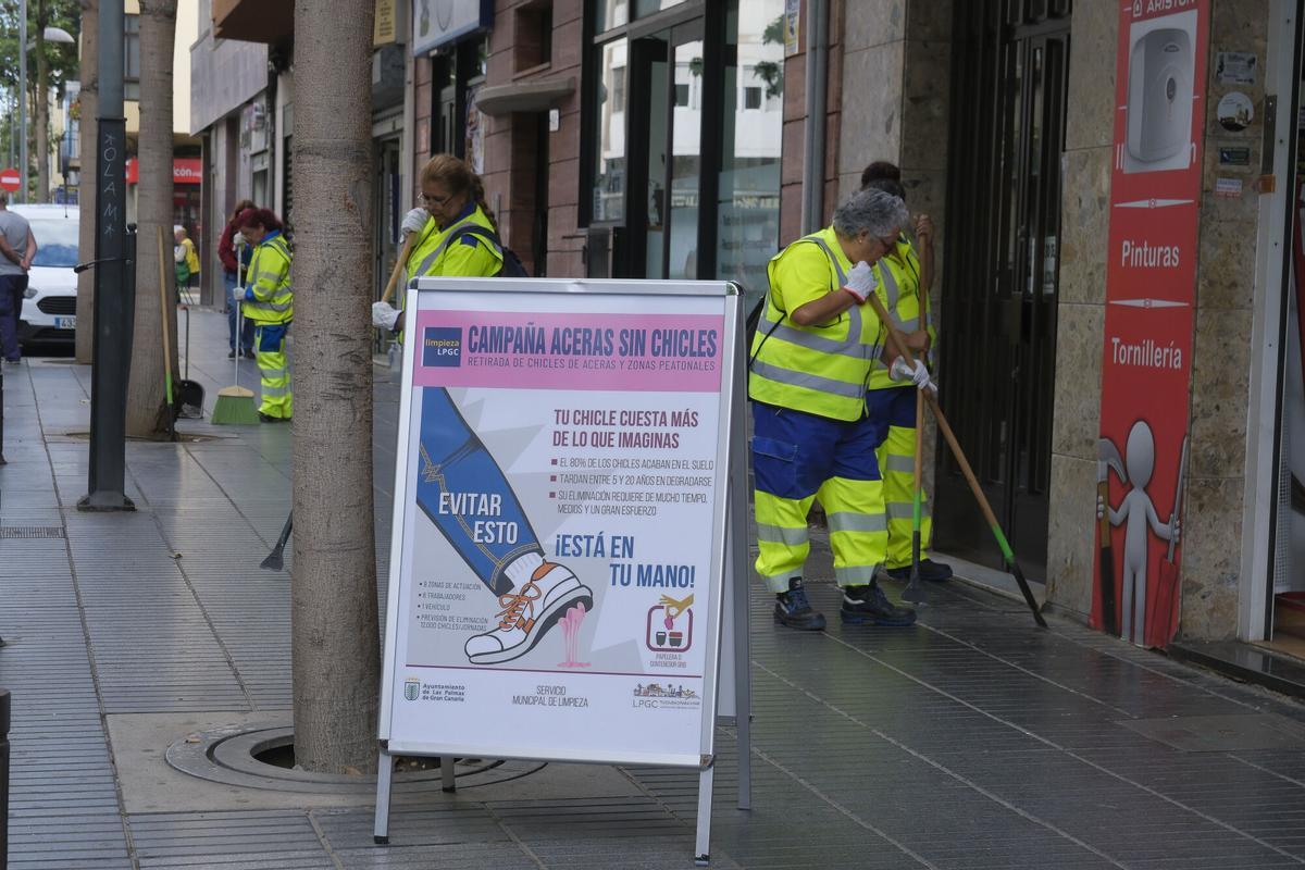 Retirada de chicles de las calles de Las Palmas de Gran Canaria
