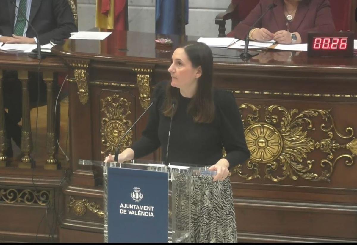 Elisa Valía, durante su intervención
