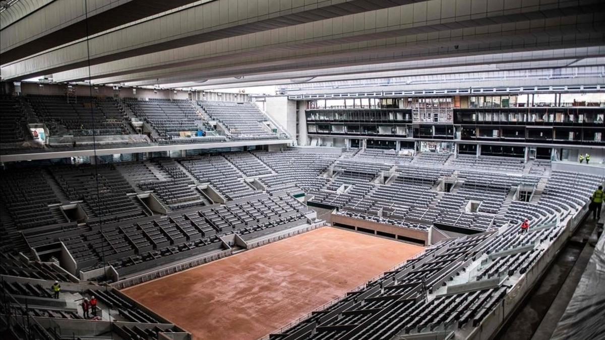 Vista del techo de la pista central de Roland Garros.